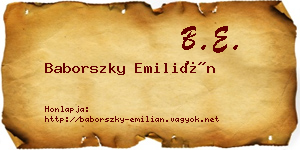 Baborszky Emilián névjegykártya